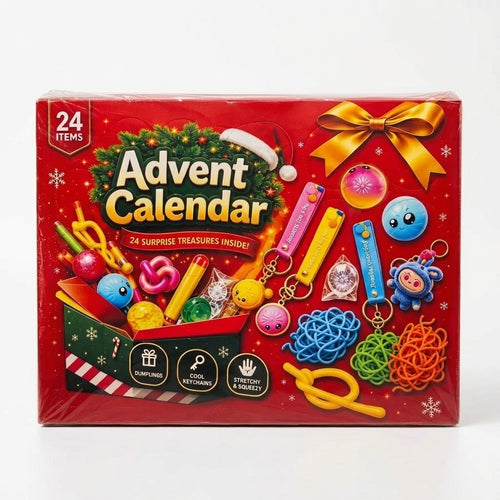 24 Piece Christmas Advent Calendar – Surprise Fidget Toys & Keychains