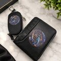 2pc Men's Dragon Wallet with Matching Car Key Pouch