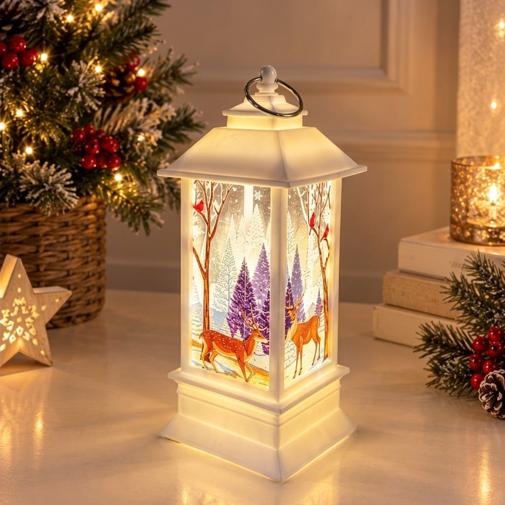 Enchanted Reindeer Glowing Christmas Lantern (Single Piece)