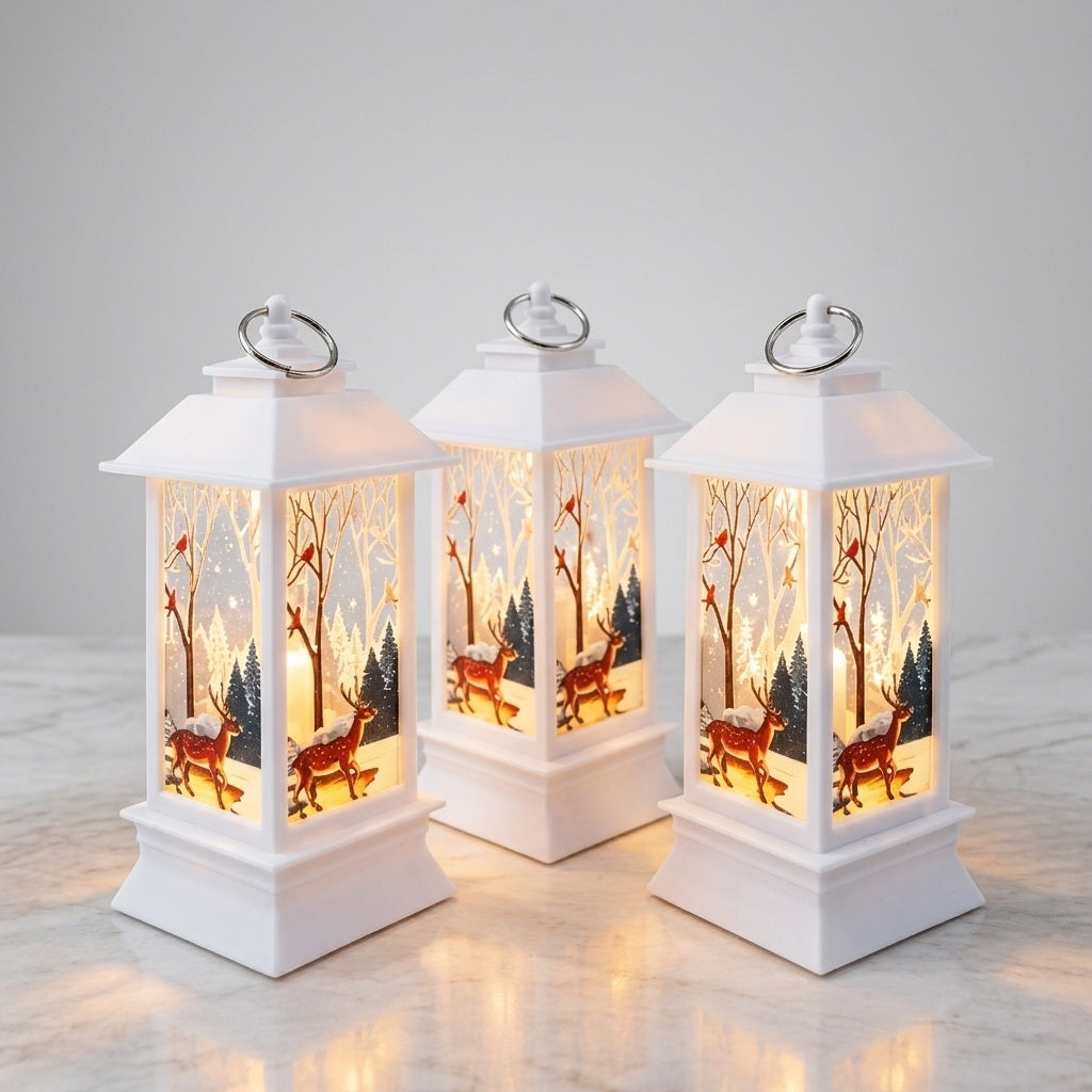 Enchanted Reindeer Glowing Christmas Lantern (Single Piece)