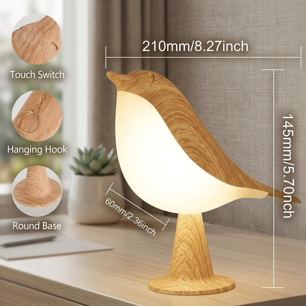 Bird LED Desk Lamp – Rechargeable Touch Night Light