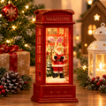 Mini Christmas Santa Phone Booth Decoration – Warm White LED