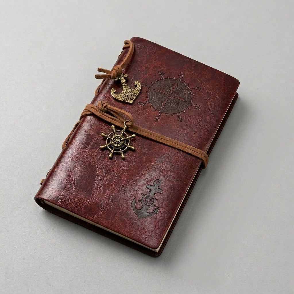 Vintage Pirate Theme Leather Look Notebook