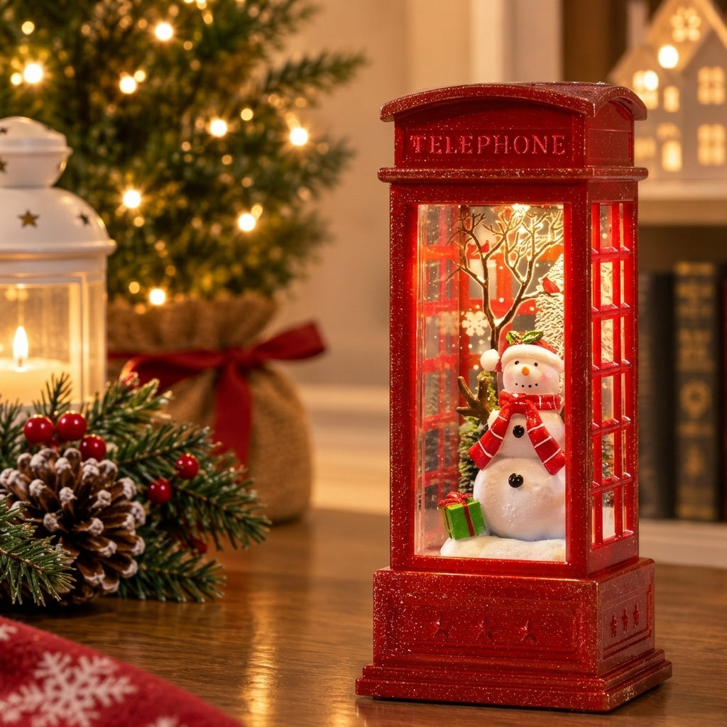 Xmas Snowman Telephone Booth Light